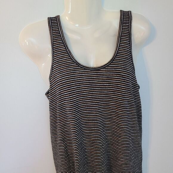 Madewell Dress Striped Sleeveless Scoop Neck Tank Top Dress Black Size Medium - Picture 6 of 12